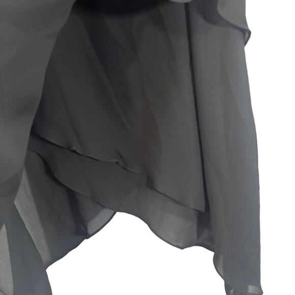 Jessica Howard Black Asymmetrical Hem Layered Tiered Skirt Women Sz 14 - Picture 4 of 7